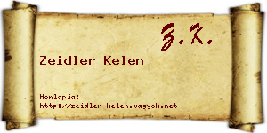 Zeidler Kelen névjegykártya